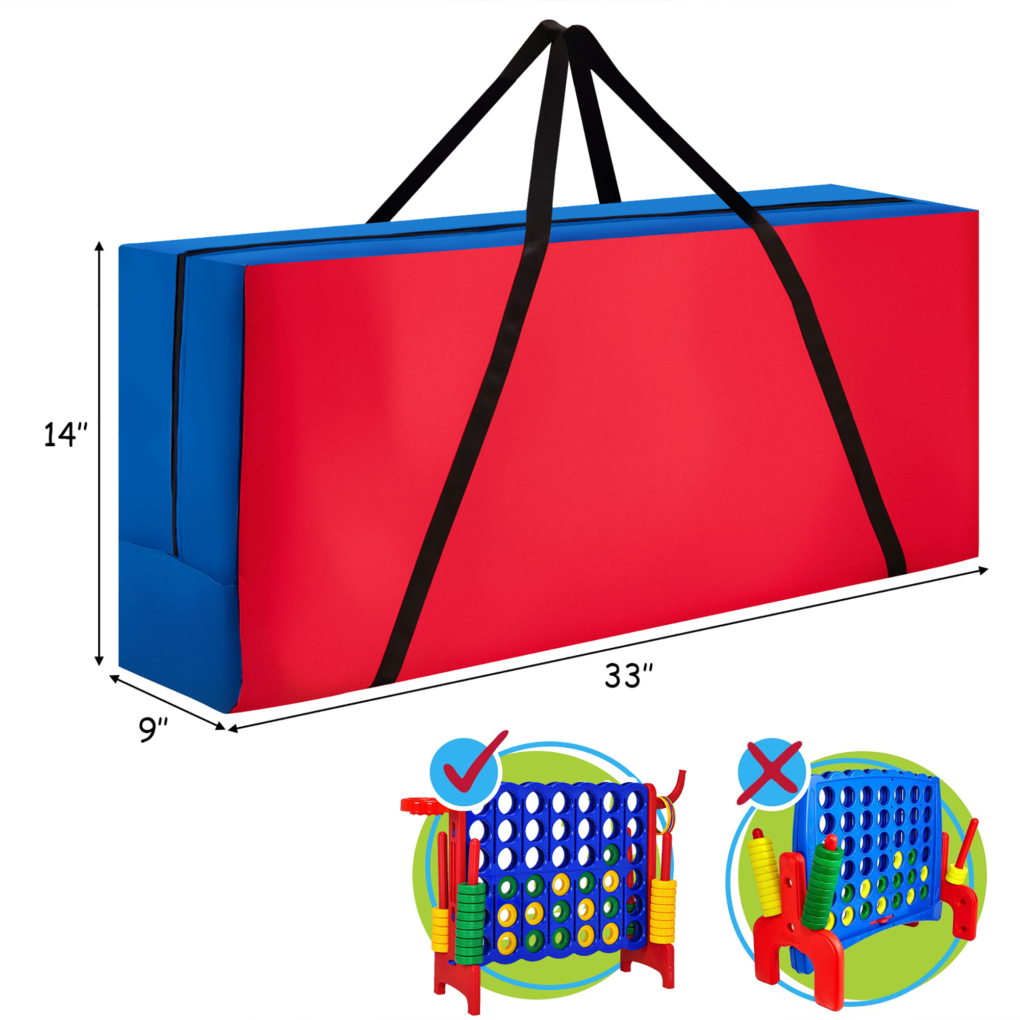 Costway 4 in A Row Jumbo 4-to-Score Game Set W/Storage Carrying Bag for Kids Adult