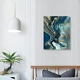 thumbnail image 4 of Nawypu Blue Abstract Wall Art Prints Blue and Gold Marble Painting Abstract Blue Artwork Blue and Gold Marble Canvas Wall Art Blue Abstract Posters Marble Abstract Art for Living Room, 4 of 5