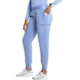 thumbnail image 4 of Cherokee Infinity Women's Scrub Pull-on Scrub Jogger Pants, Mid Rise Bottoms with 4 Pocket with Interior Drawstring Plus Size IN122A, 2XL, Ciel, 4 of 7