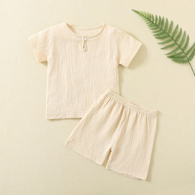 Bon Rapport Qualité-Prix, Barboteuse pour Enfants Printemps Été, Manches Courtes Unie, Design Tendance, Unisexe, Facile à Enfiler, Coupe Confortable Sportive et Stylée/60%Coton,40%Lin, Beige, Sopatenor