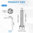 thumbnail image 3 of Uxcell 50-Pack M3 x 16mm Hex Socket Head Cap Screws Bolts, 304 Stainless Steel Machine Bolt Full Thread Precision Fasteners, 3 of 7