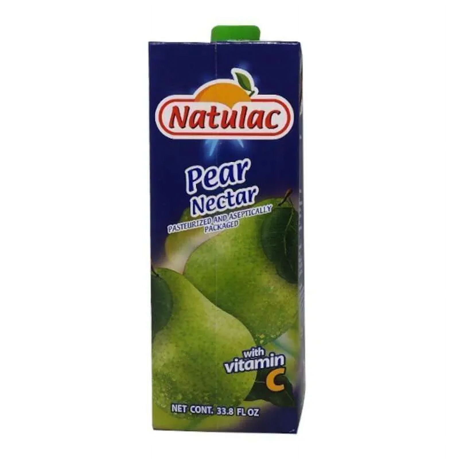 (4 pack) Natulac Pear Nectar, 33.8 oz