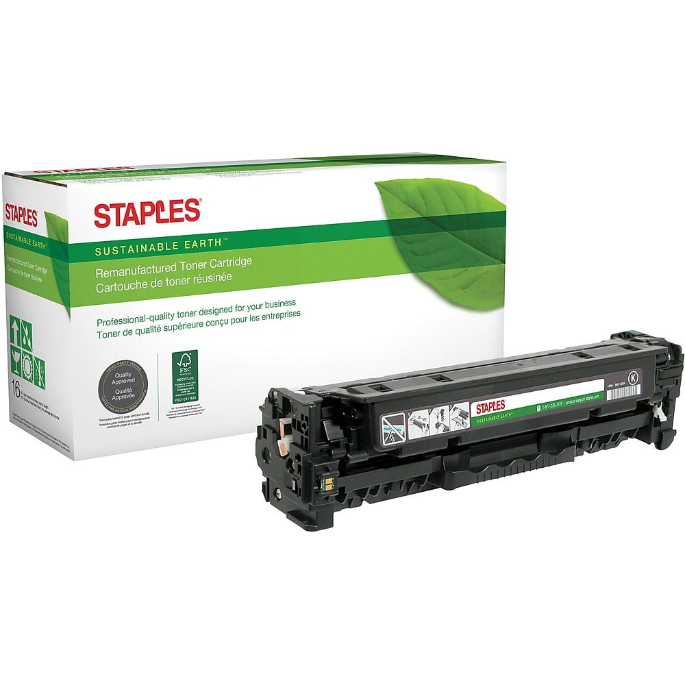Staples Remanufactured Toner Cartridge Replacement for HP 305A (Black