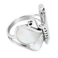 thumbnail image 5 of Captivating Butterfly Motif White MOP Statement Sterling Silver Ring-7, 5 of 5
