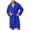 Blue, variant on Bathrobe for Men Plush Fleece Cozy Soft Belted Mid Length Robe with Pockets Warm Winter Home Shower Wear Orange