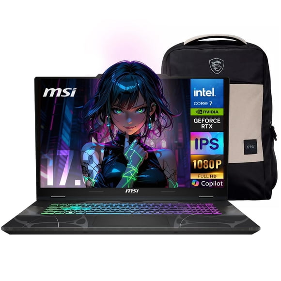 Laptop Gamer MSI Cyborg 17 Nvidia GeForce RTX 5060 8GB Core i7 240H 32GB DDR5 1TB SSD 17.3" FHD 144Hz Teclado Español Mochila