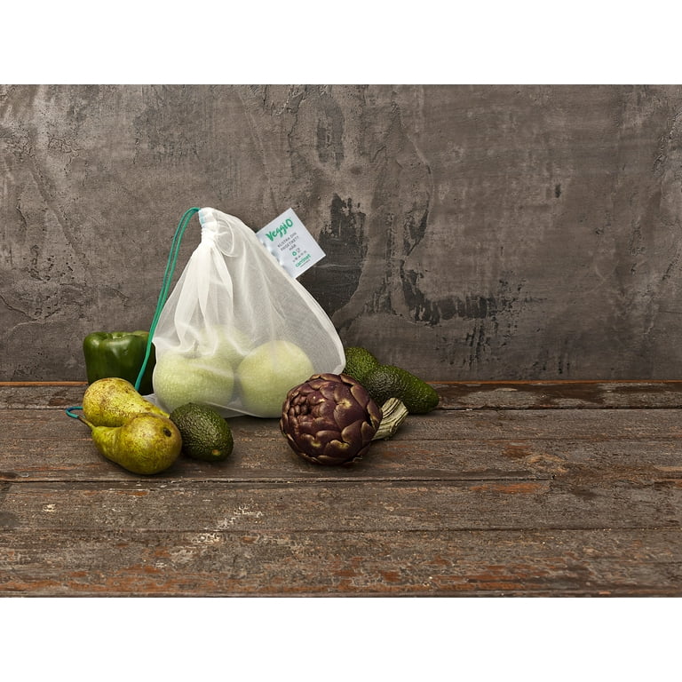 Veggio 3 Pack Reusable and Eco Friendly Polyester Fruit and Vegetable Bags From Carrinet 3 Pcs Set