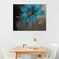 thumbnail image 2 of Nawypu  Teal Gray Flower Wall Art Painting Turquoise Blue Floral Picture Print on Canvas Still Life Artwork Home Kitchen Bedroom Bathroom Decor Gift Stretched Ready to Hang, 2 of 4