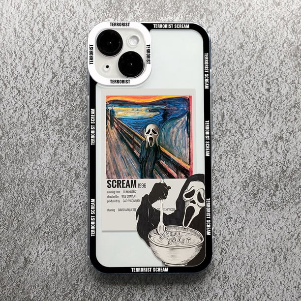 Funda de teléfono de Arte de grito de terror de Ghostface, carcasa a prueba de golpes para iPhone 14, 13, 12, 11 Pro Max, Mini, 7, 8 Plus, SE, X, XS, MAX, XR Fivean unisex