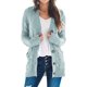 thumbnail image 1 of Jersey tipo cárdigan PRETTYGARDEN para mujer, tejido trenzado, verde (M), 1 of 9