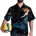 thumbnail image 4 of Virgo Constellation Men's Short Sleeve Hawaiian Beach Shirts, Casual Printed Button Down Spread Collar Tops, Summer Unisex Style, 4 of 6