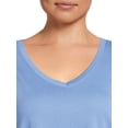 thumbnail image 4 of Terra & Sky Women's Plus Size V-Neck Tee with Short Sleeves, 4 of 5