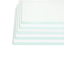 12" W x 24" L - Tempered Rectangle Glass Shelf Without Frame (5 Pieces Set) - 3/16" Thick -Pencil Polished
