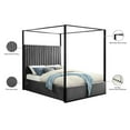 thumbnail image 6 of Meridian Furniture Jax Solid Wood and Velvet Queen Bed in Gray, 6 of 6