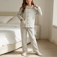 thumbnail image 6 of MKOSPLRT Plaid Pajamas Sets 3-16 Years Long Sleeve Button Down 2 Pieces Nightwear Shirt Pjs Bottoms Soft Lounge Set Sleepwear with Pocket, 6 of 7