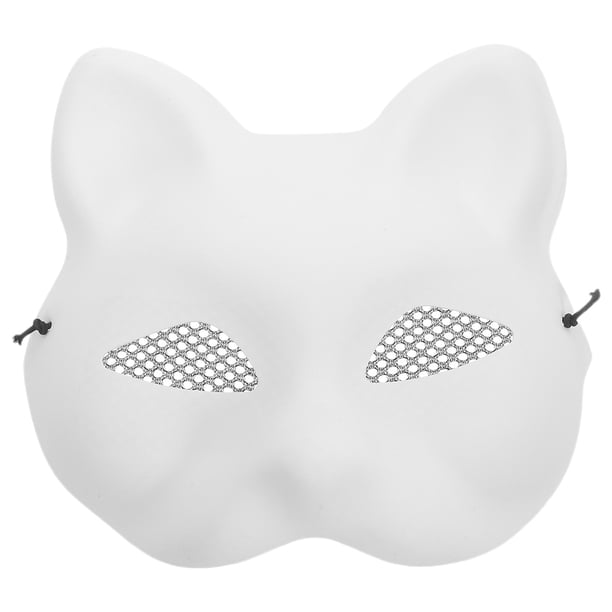 Máscara sin pintar, bricolaje, máscara en blanco sin terminar, máscara de plástico pintable, accesorio, máscara de gato en blanco, máscara de carnaval, accesorio, máscara de Halloween, máscara de fe