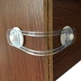 thumbnail image 1 of Paquete de 12 cerraduras de correa de armario a prueba de bebés, kit a prueba de niños, seguridad para niños, armarios, hornos, neveras, pestillos ajustables para inodoros, sin taladrar, 1 of 5