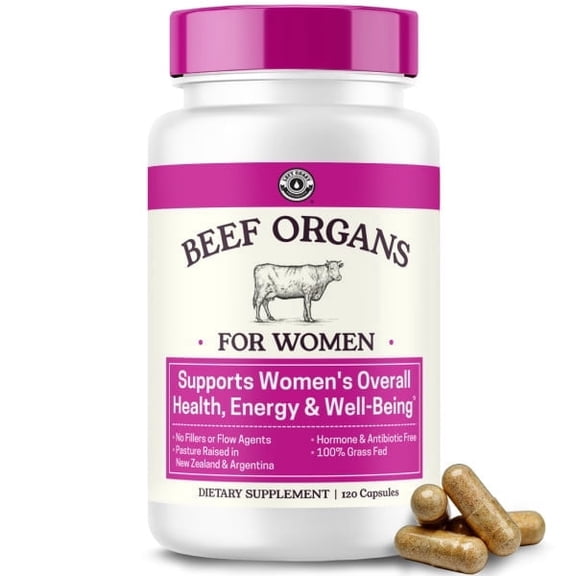 Left Coast Performance Beef Organ Supplement for Women, Unflavored, 120 Capsules