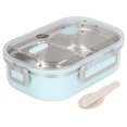 thumbnail image 1 of Bento Lunch Box 304 Stainless Steel Lunch Box Compartment Liner Thermal Insulation Bento Lunch Box Illustration Style Leak Proof Container For Student Children Transparent Blue, 1 of 8