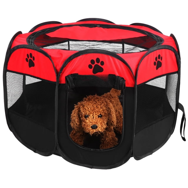 Parque Infantil De Malla Plegable Para Mascotas, Recinto Para Perros De Tela Oxford, Jaula Con Puerta Con Cremallera, Tienda De Campaña Plegable Y Ligera Para Cachorros Para