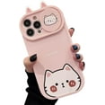 thumbnail image 7 of Slide Camera Cover Animal Ears Cat Bear Frog Phone Case Compatible with iPhone Case (Green,iPhone 12), 7 of 7
