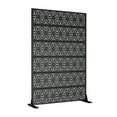thumbnail image 5 of 72"x47"x16" Outdoor Privacy Screen with Stand Metal Balcony Decorative Screen,Black, 5 of 5