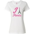 thumbnail image 3 of Inktastic I Love Paris Eiffel Tower Women's T-Shirt, 3 of 5