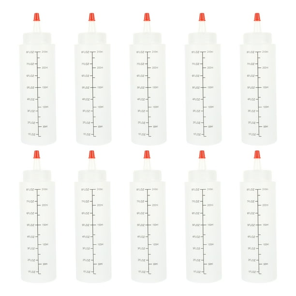10 botellas exprimibles para salsa, dispensadoras de condimentos y recipientes para aderezo de ensaladas.
