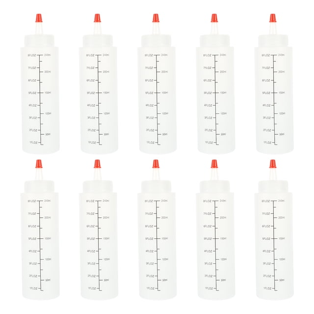 10 botellas exprimibles para salsa, dispensadoras de condimentos y recipientes para aderezo de ensaladas.