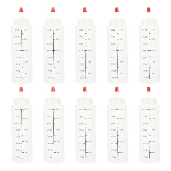 10 botellas exprimibles para salsa, dispensadoras de condimentos y recipientes para aderezo de ensaladas.
