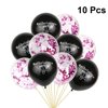 Amosfun Bachelorette Balloons Hen Party Latex Balloon Black Bridal Shower Party Supplies Photo Props 12 Inch 10 Pcs