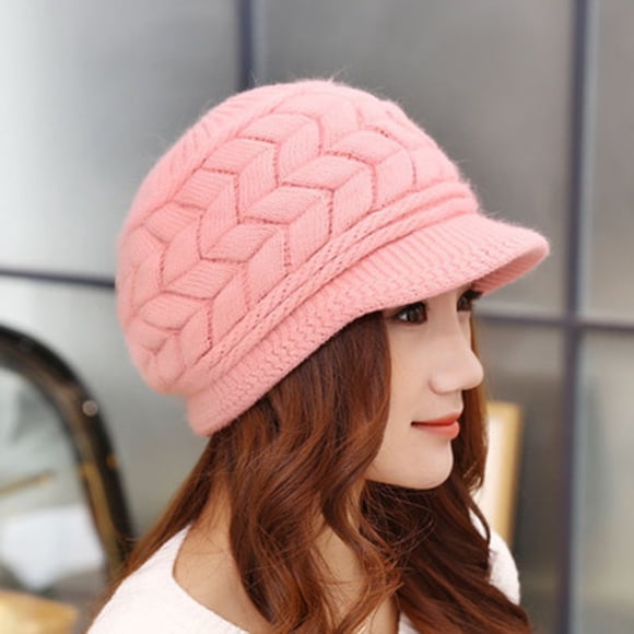Men Women Winter Knitted Hat with Detachable Plush Ball Cap Faux Fur Pom Pom Thick Warm Sport Cap Girls Female Beanie Hat