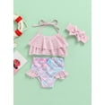 thumbnail image 3 of Baby Girl Swimsuit 6 12 18 24 Months Toddler Girl 2T 3T Bathing Suit 3Pcs Bikini Set Mermaid Beach Wear, 3 of 9