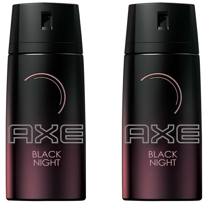 2 Pack Axe Black Night Mens Deodorant Body Spray, 150ml (5.07 oz