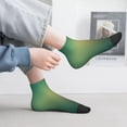 thumbnail image 2 of Fuzoiu Orange To Teal Gradient Print Adult Socks, Crew Moisture-wicking Socks, Unisex Cushion Crew Socks,Casual Sports Ankle Socks, 2 of 7