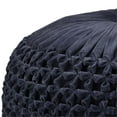 thumbnail image 3 of Simpli Home Renee Boho Round Pouf in Navy Velvet Fabric, 3 of 6