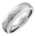 thumbnail image 2 of MJ Metals Jewelry Unisex Adult White Tungsten Carbide Hammered Center 6mm Wedding Ring Size 10, 2 of 7