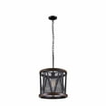thumbnail image 2 of Cwi Lighting Parsh 1 Light Drum Shade Mini Chandelier With Pewter Finish, 2 of 4