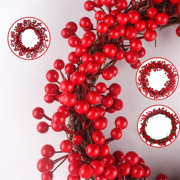 Christmas Clearance!30/35/40cm Red Berries Christmas Wreath Red Wreath Hanging Christmas DecorationGood Gifts 2024