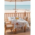 thumbnail image 2 of Outdoor Tablecloth with Umbrella Hole for Patio/Picnic/Party/Camping, Orange Coastal Waterproof Table Cloth Rectangle Table Cover Washable, Beach Nautical Coral Starfish Vintage (52"x 70"), 2 of 9