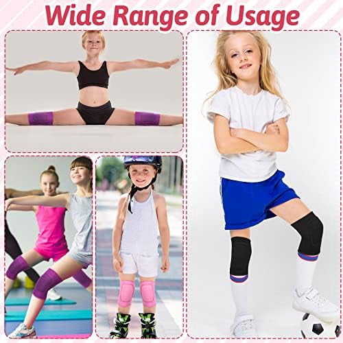RibRave 3 Pairs Volleyball Knee Pads for Kids Soft Breathable Brace Non Slip Padded Sponge Knee Support for Girls Boys Dance, Football, Skating, Running, Youth Sports