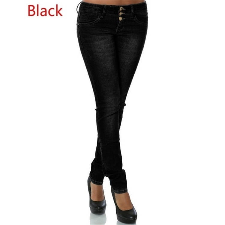 ladies black slim jeans