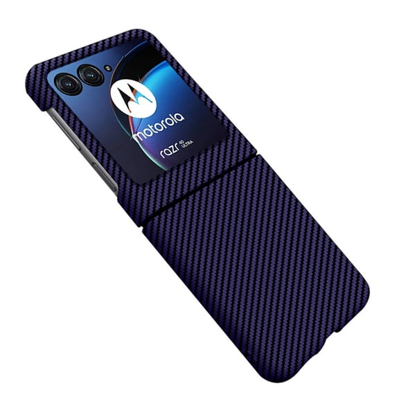 Allytechgroup Shockproof Carbon Fiber Case for Motorola Razr 2024 - Slim Fit Anti-Scratch Minimalist Design Cover for Man Women, Darkpurple