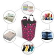 thumbnail image 5 of LNWH Laundry Hamper, Pink Triangle Geometry Foldable Laundry Basket With Handles Waterproof, 50L Large Capacity, 5 of 6