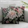 thumbnail image 3 of Qinduosi Watercolor Vintage Rose Decorative Throw Pillow Cover Case, Succulents Linen Outdoor Pillow Cases Square Standard Cushion Covers for Sofa Couch Bed Car, 3 of 5