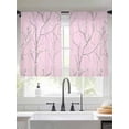 thumbnail image 2 of Pink Branches Sheer Curtains 45 Inch Length 2 Panels Set - Light Filtering Window Treatments, Vintage Art Farmhouse Rod Pocket Semi Curtains for Living Room/Bedroom/Kitchen Décor, 104"W x 45"L, 2 of 7
