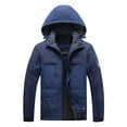 thumbnail image 2 of Winter Coats for Women Zpanxa Men's Waterproof Jackets, Casual Patchwork Thicken Warm Hooded Zipper Coats with Multi Pocket Dark Blue XXL, 2 of 4
