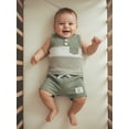 thumbnail image 2 of Argulvti Toddler Boy Summer Clothes Contrast Color Stripe Sleeveless Tank Tops and Shorts 2 Piece Set, 2 of 7