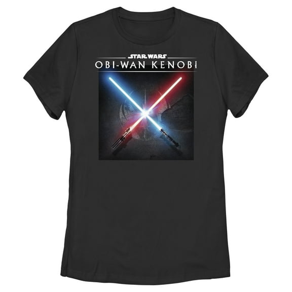 Women's Star Wars: Obi-Wan Kenobi Lightsaber Dark Side vs Jedi Clash Graphic Tee Black X Large