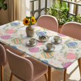 thumbnail image 3 of Easter Bunny Table Cloths for 4 Foot Rectangle Tables, Colorful Eggs Spring Leaves Daisy Flowers Patio Waterproof Elastic Fitted Tablecloths, Washable Rectangular Table Cover for Camping, 3 of 8